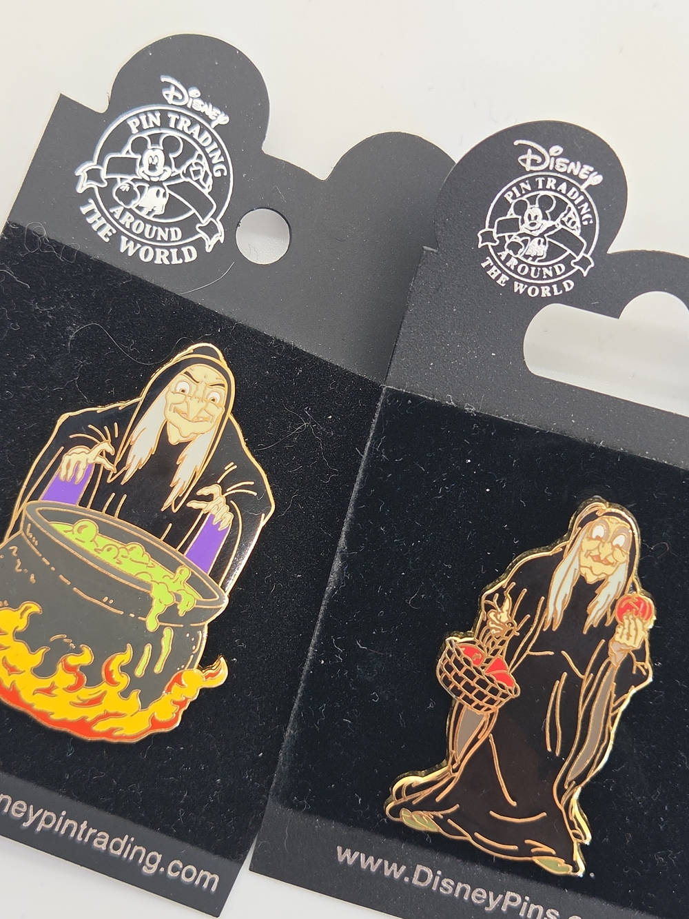 Disney Evil Queen Snow White Old Hag Witch Cauldron & Apple Basket, 2 Pin Set